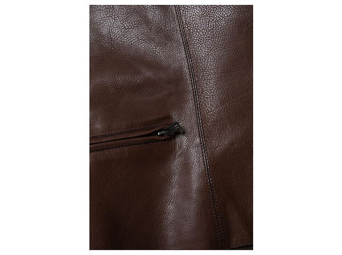 Hermès, braune Lederbikerjacke - Ansicht 6