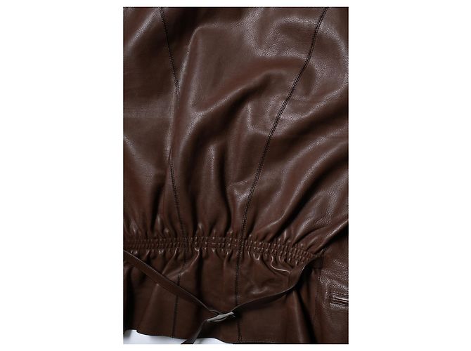 Hermès, braune Lederbikerjacke - Ansicht 8