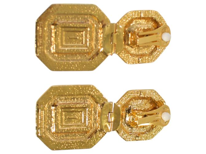Alessandra Rich Gold-Tone Metal, Red Large Crystal & Clear Clip-On Earrings - view 5