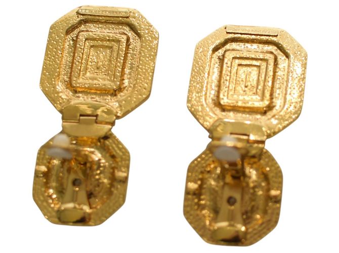 Alessandra Rich Gold-Tone Metal, Red Large Crystal & Clear Clip-On Earrings - view 6