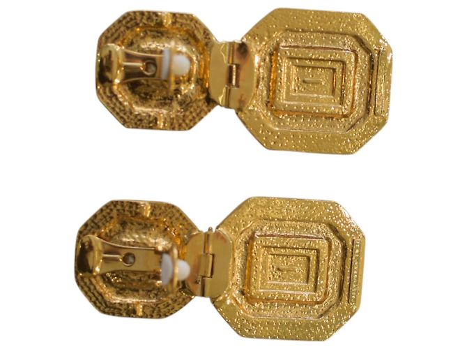 Alessandra Rich Gold-Tone Metal, Red Large Crystal & Clear Clip-On Earrings - view 7