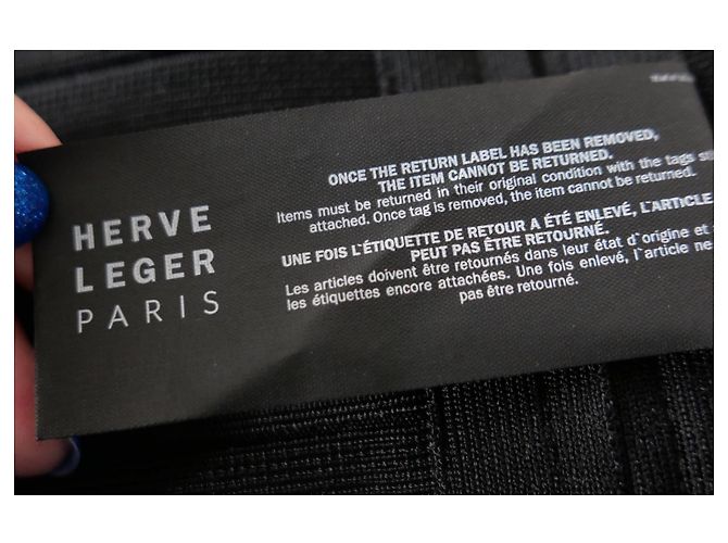Schwarzes Bandage-Kleid mit Herz-Ausschnitt von Herve Leger - Ansicht 9