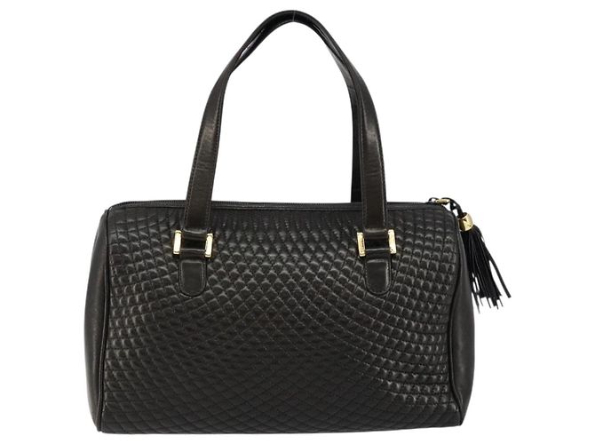 Vintage Handtasche Bally aus gestepptem Leder Schwarz - Ansicht 2