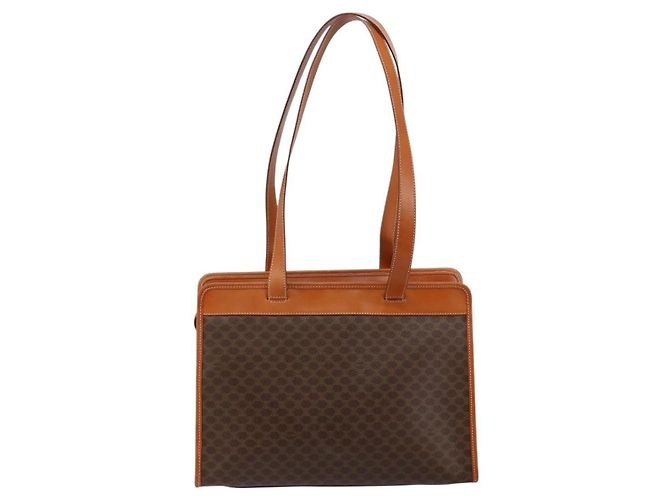 Céline Borsa tote Macadam vintage Celine in tela e pelle Marrone - vista 2