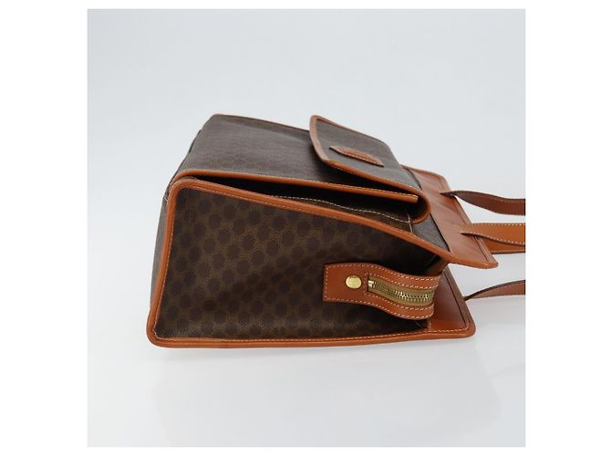 Céline Borsa tote Macadam vintage Celine in tela e pelle Marrone - vista 3