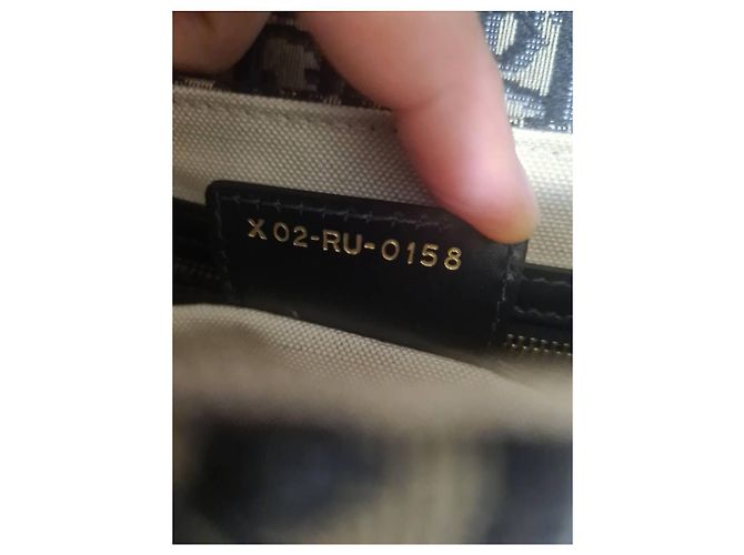 Bolsa Sela Jacquard Oblique Média Christian Dior Azul Marinho com Hardware Dourado - vista 20