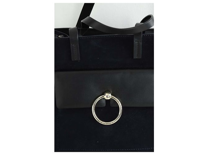 Claudie Pierlot Borsa a tracolla in suede blu navy - vista 2