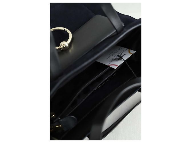 Claudie Pierlot Borsa a tracolla in suede blu navy - vista 6