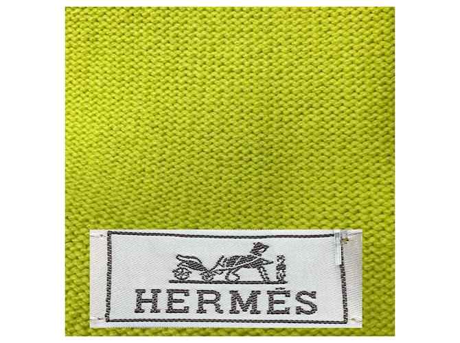 Sciarpa in cashmere verde lime Hermès - vista 7