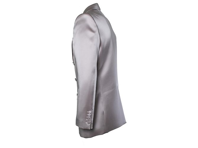 Doppelreihiger Satin-Blazer in Hellrosa von Gucci Pink - Ansicht 2