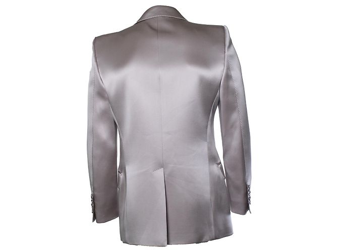 Doppelreihiger Satin-Blazer in Hellrosa von Gucci Pink - Ansicht 3