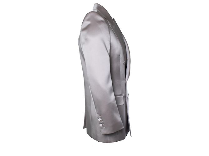 Doppelreihiger Satin-Blazer in Hellrosa von Gucci Pink - Ansicht 4