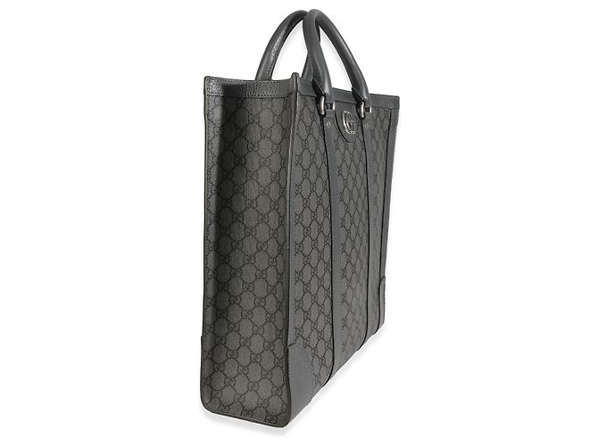 Borsa Tote Media Ophidia in Tela GG Grigia e Nera di Gucci Marrone - vista 4