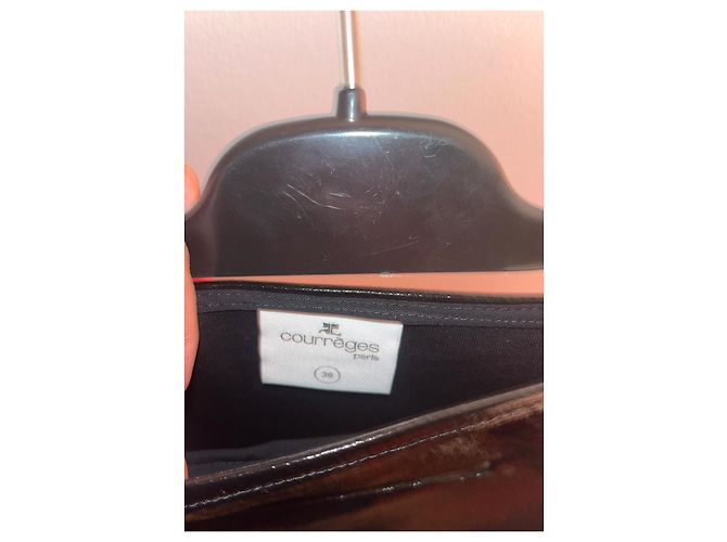 Courreges Minifalda negra de vinilo asimétrica Negro - vista 4