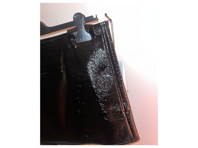 Courreges Minifalda negra de vinilo asimétrica Negro - vista 6