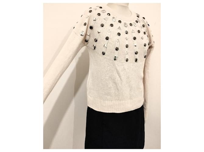 MAX AZRIA BCBG FRANZÖSISCHER CREME-PULLOVER Beige - Ansicht 11