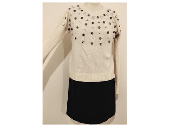 MAX AZRIA BCBG FRANZÖSISCHER CREME-PULLOVER Beige - Ansicht 15