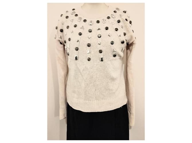 MAX AZRIA BCBG FRANZÖSISCHER CREME-PULLOVER Beige - Ansicht 18