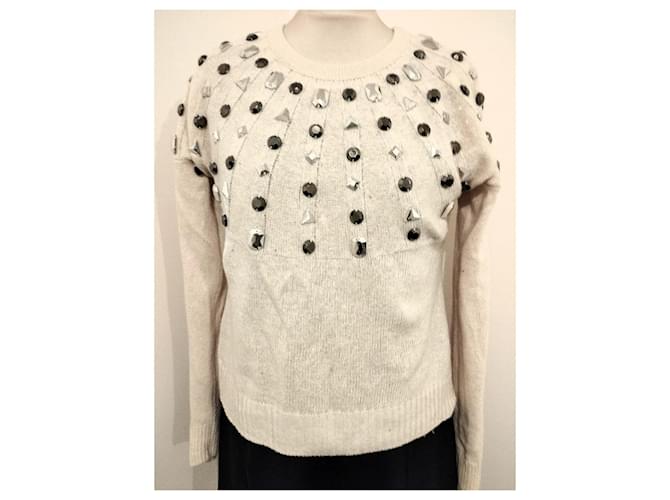 MAX AZRIA BCBG FRANZÖSISCHER CREME-PULLOVER Beige - Ansicht 19