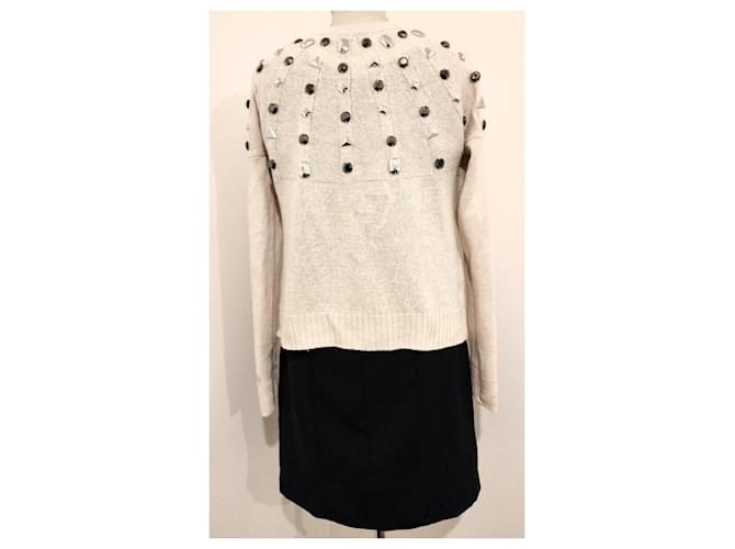 MAX AZRIA BCBG FRANZÖSISCHER CREME-PULLOVER Beige - Ansicht 2