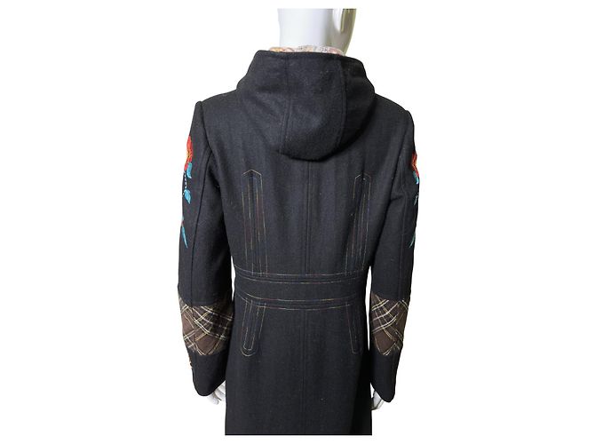 Kenzo Abrigo con capucha bordado de lana Multicolor - vista 7