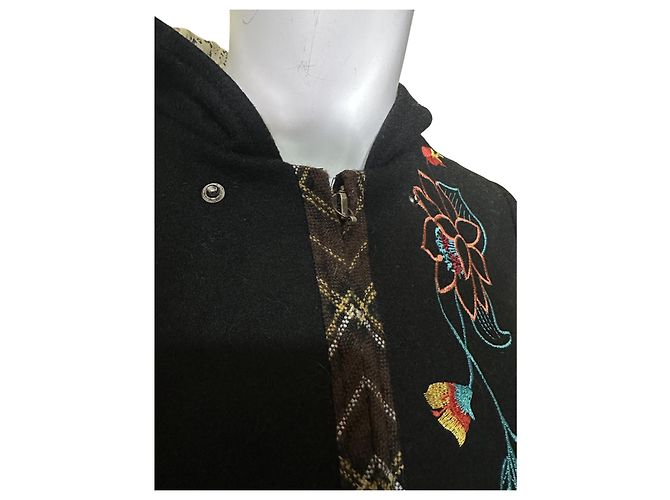 Kenzo Abrigo con capucha bordado de lana Multicolor - vista 9