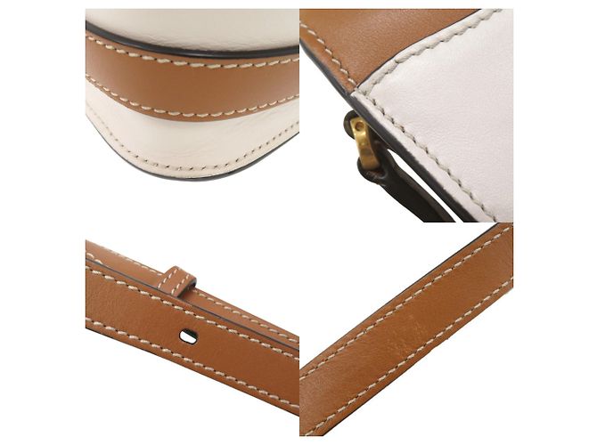 Borsa a Spalla in Pelle Kate di Tod's Marrone Bianco - vista 10