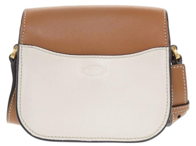 Borsa a Spalla in Pelle Kate di Tod's Marrone Bianco - vista 2
