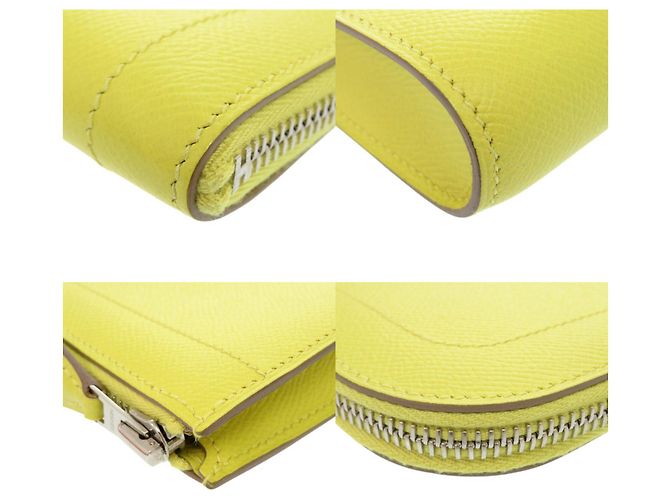 Clutch Hermès in pelle Epsom con zip D'oro Giallo - vista 3