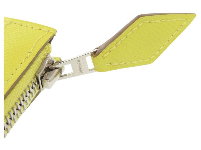 Clutch Hermès in pelle Epsom con zip D'oro Giallo - vista 6