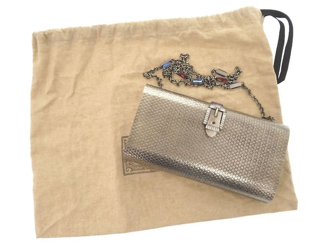 Bolsa de Ombro de Metal Prata Gucci - vista 2