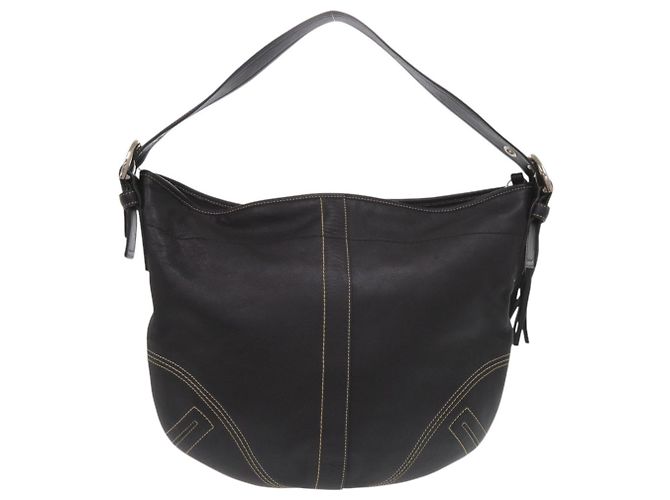 Bolso de cuero negro de un hombro Coach - vista 2