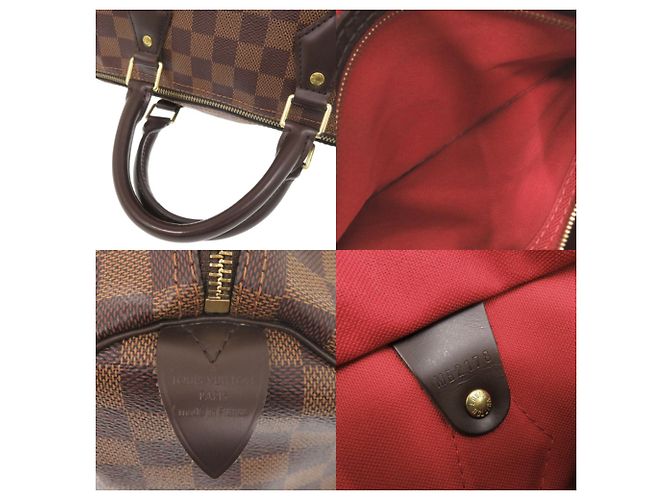 Borsa Louis Vuitton Speedy 30 Damier Ebene Marrone - vista 6