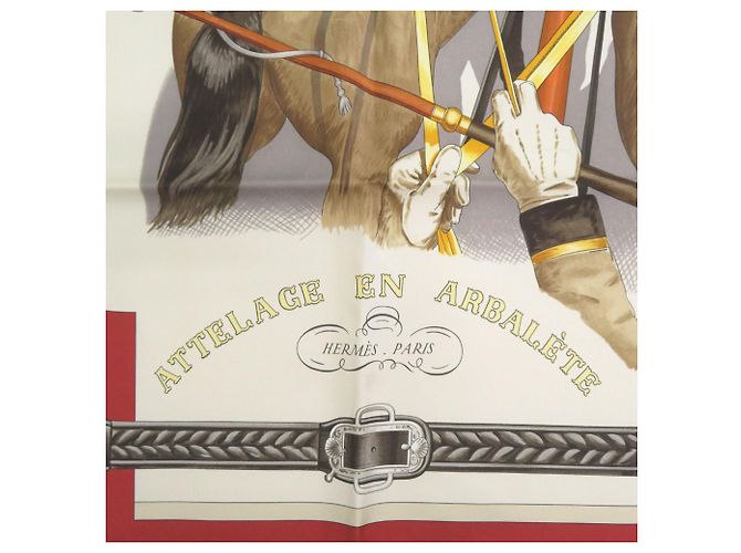 Bufanda de seda Carré 90 ATTELAGE EN ARBALETE de Hermès Multicolor - vista 3