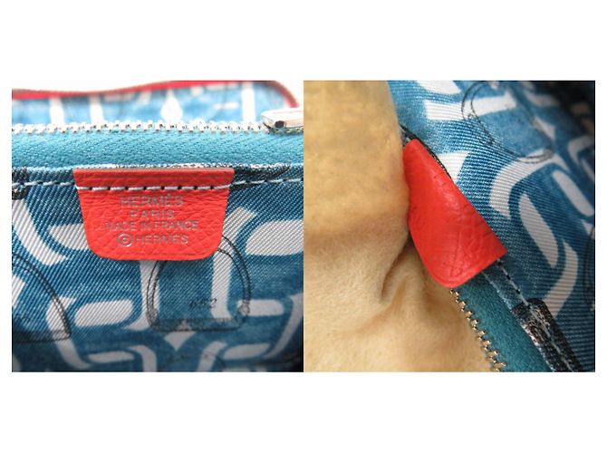 Monedero compacto Azap en seda de Hermès Naranja - vista 10