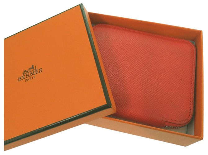 Monedero compacto Azap en seda de Hermès Naranja - vista 2