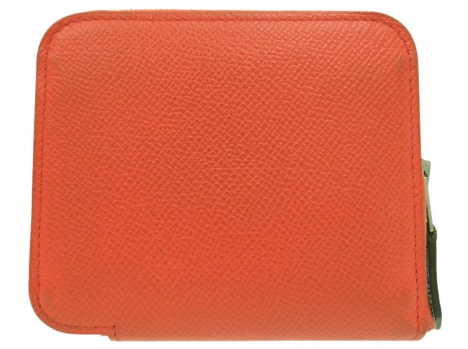 Monedero compacto Azap en seda de Hermès Naranja - vista 3