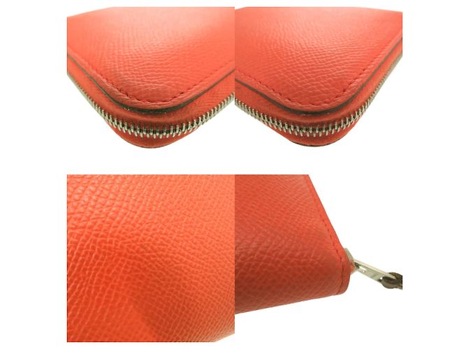 Monedero compacto Azap en seda de Hermès Naranja - vista 8