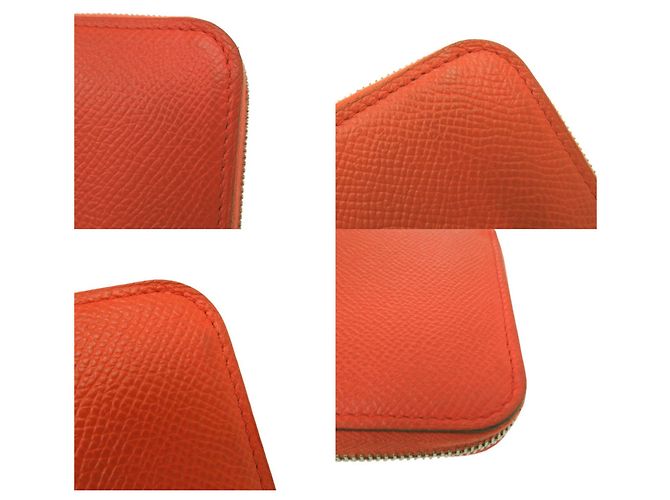 Monedero compacto Azap en seda de Hermès Naranja - vista 9