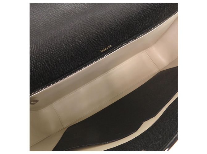 Valextra V-Line Leather Black Shoulder Bag - view 6
