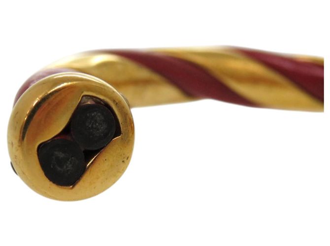 Pulseira de couro e metal Twist da Hermès Vermelho Dourado - vista 7