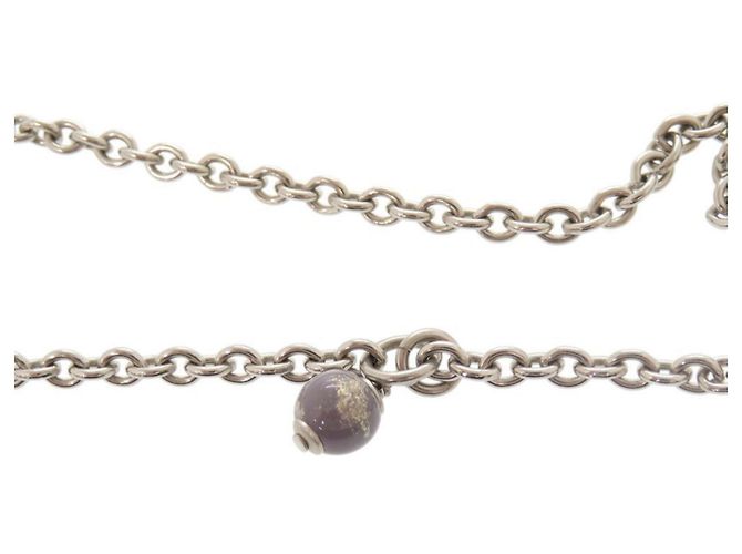 Collana in metallo con strass e perle finte Chanel Coco Mark in argento - vista 6