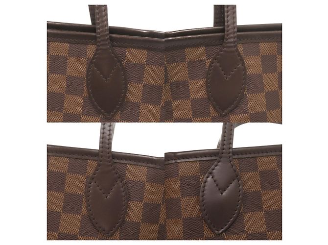 Borsa tote Louis Vuitton Neverfull PM Damier Marrone - vista 10