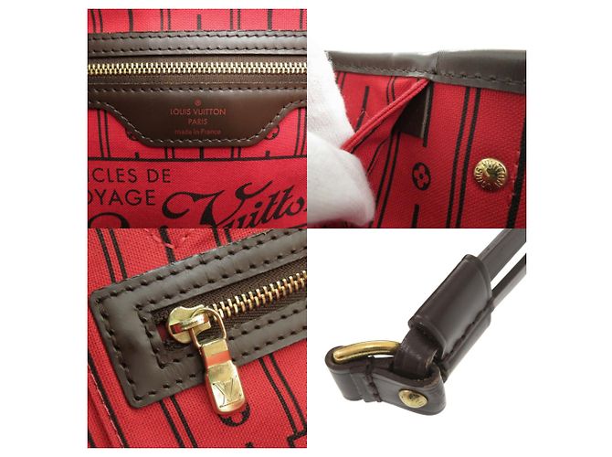 Borsa tote Louis Vuitton Neverfull PM Damier Marrone - vista 8