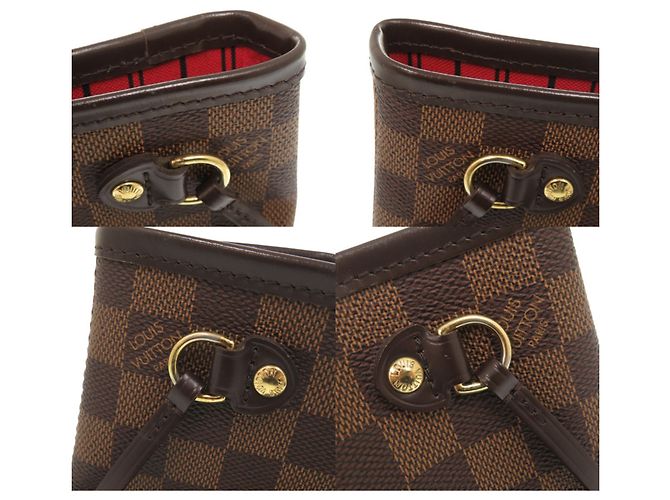Borsa tote Louis Vuitton Neverfull PM Damier Marrone - vista 9