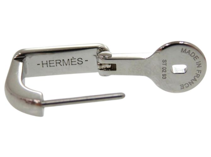 Orecchino in metallo laccato blu Etrier di Hermès - vista 10