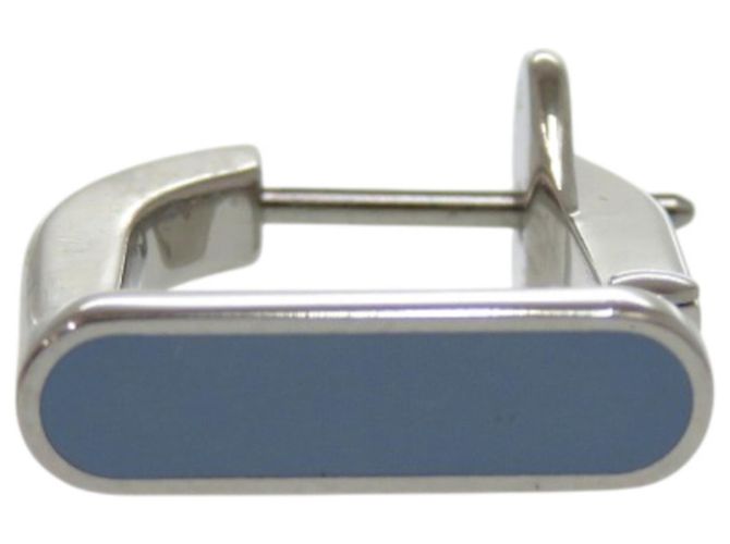 Orecchino in metallo laccato blu Etrier di Hermès - vista 2