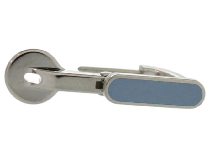 Orecchino in metallo laccato blu Etrier di Hermès - vista 4