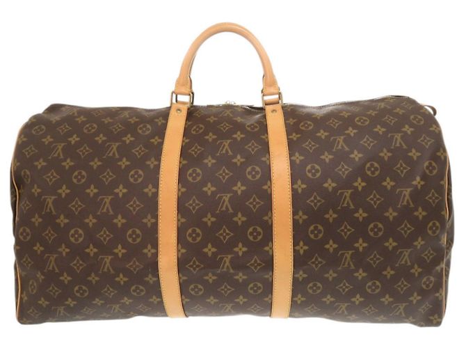 Borsa Boston Keepall 60 Monogram Louis Vuitton Marrone Monogramma - vista 2