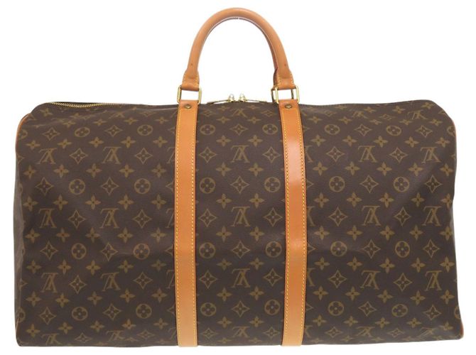 Borsa Boston Keepall 55 Monogram Louis Vuitton Marrone - vista 2